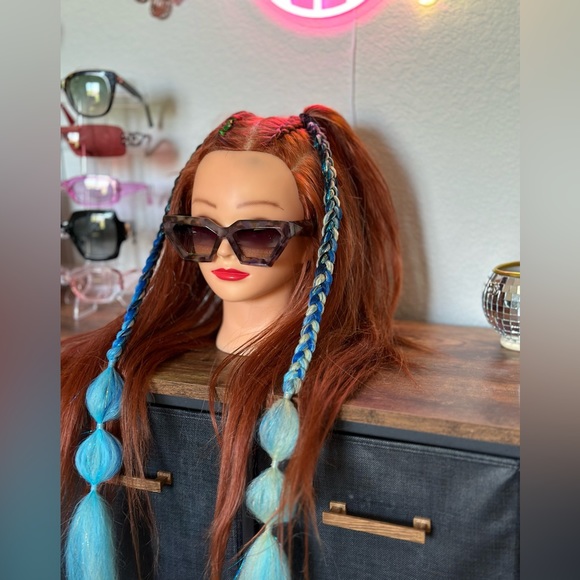 Rave festival Braids. Mini set tie in hair extensions - Picture 4 of 5